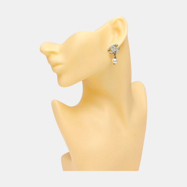 CC Logo Metal Silver Earrings