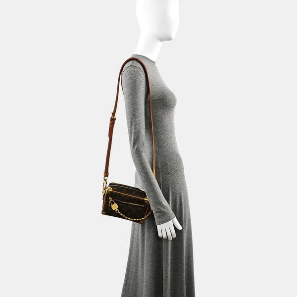 SOFT TRUNK Mini Monogram Coated Canvas Brown