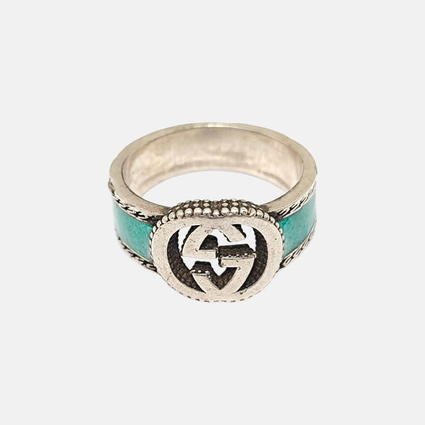 Interlocking G 925 Sterling Silver Ring EU 62