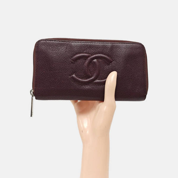 Grained Calfskin Wallet Red