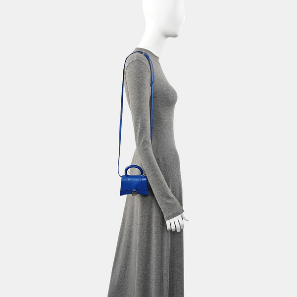 Authenticated pre-owned Hourglass Mini Calfskin Blue - Shoulder Bag at Looply