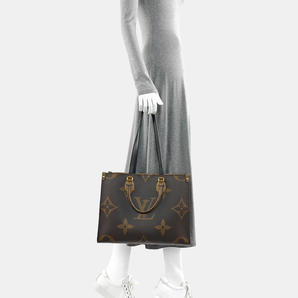 ONTHEGO MM Monogram Coated Canvas Brown