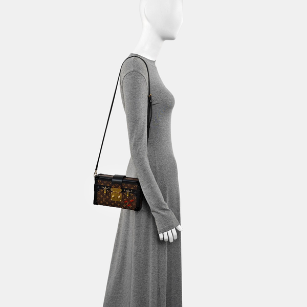 PETITE MALLE Monogram Coated Canvas Brown