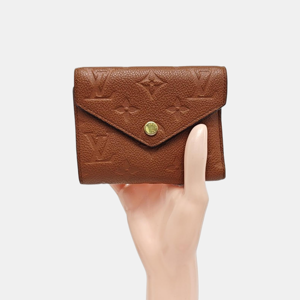 VICTORINE Monogram Calfskin Brown Card Holder