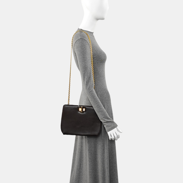 Calfskin Shoulder Bag Brown