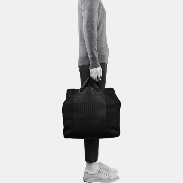 Nylon Top Handle Bag Black