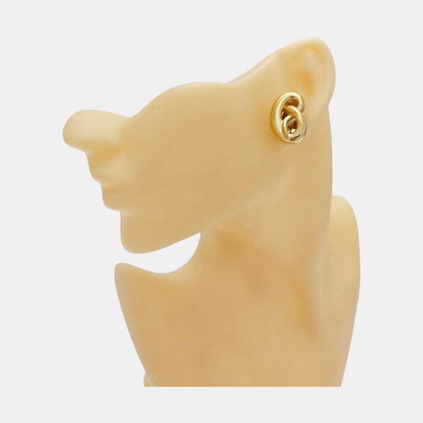 Twisted Metal Gold Clip On Earrings