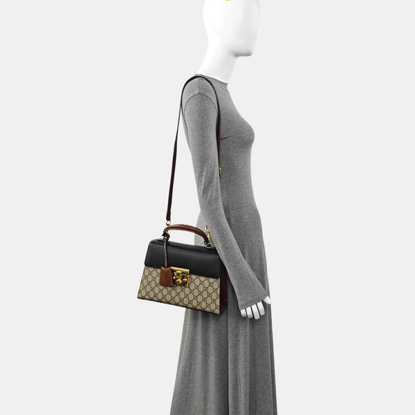 Padlock Small Monogram Coated Canvas Beige