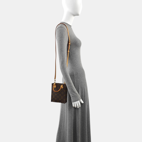 SAC PLAT Mini Monogram Coated Canvas Brown