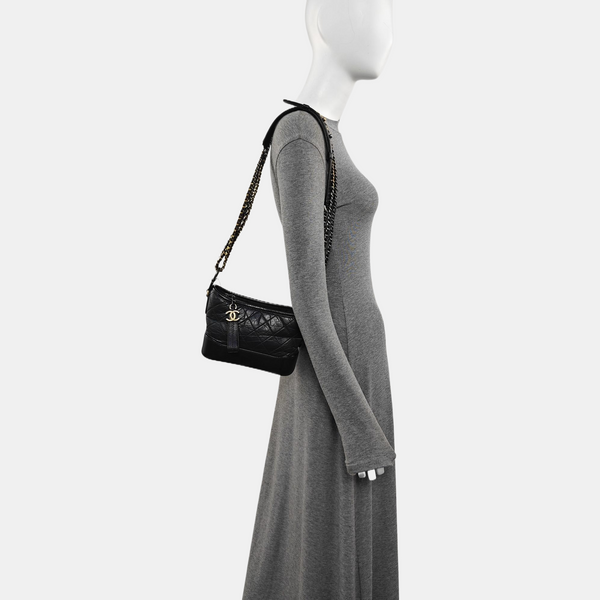 GABRIELLE Small Quilted Calfskin Black