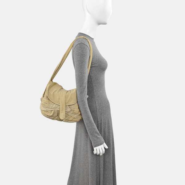 Fabric Shoulder Bag Beige