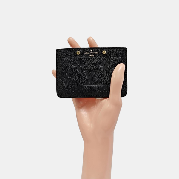 Monogram Calfskin Card Holder Black
