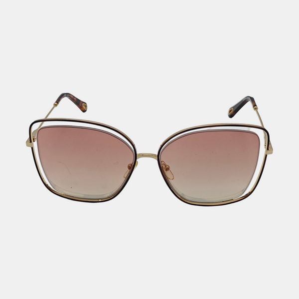 Brown Metal Sunglasses