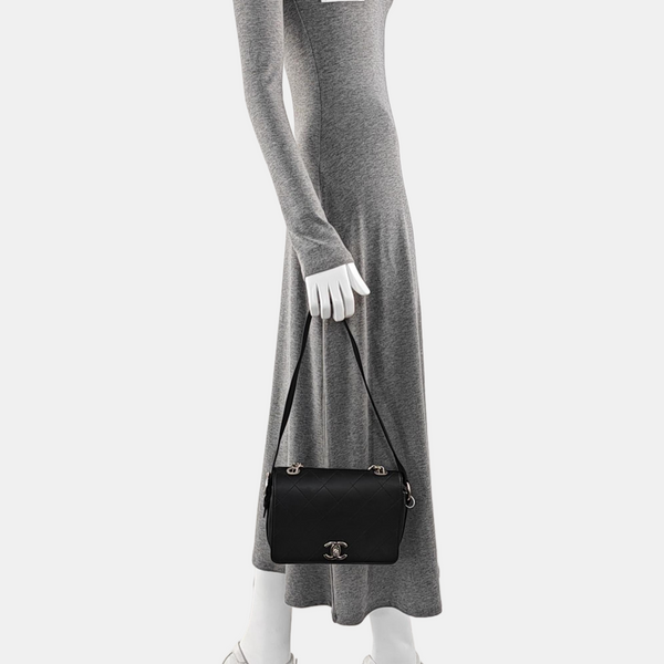 Calfskin Shoulder Bag Black