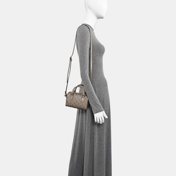 Monogram Coated Canvas Shoulder Bag Super Mini Gray