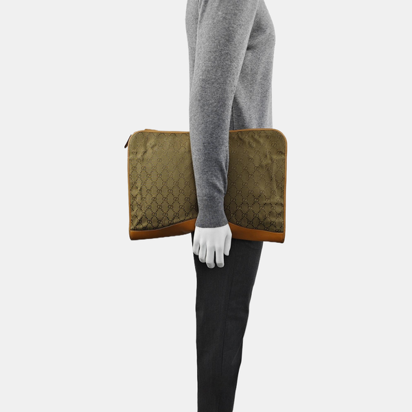 Canvas Clutch Green