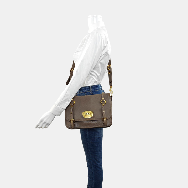 Calfskin Shoulder Bag Gray