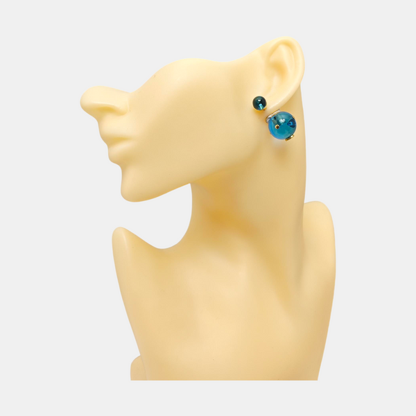 Dior Tribales Metal Blue Stud Earrings