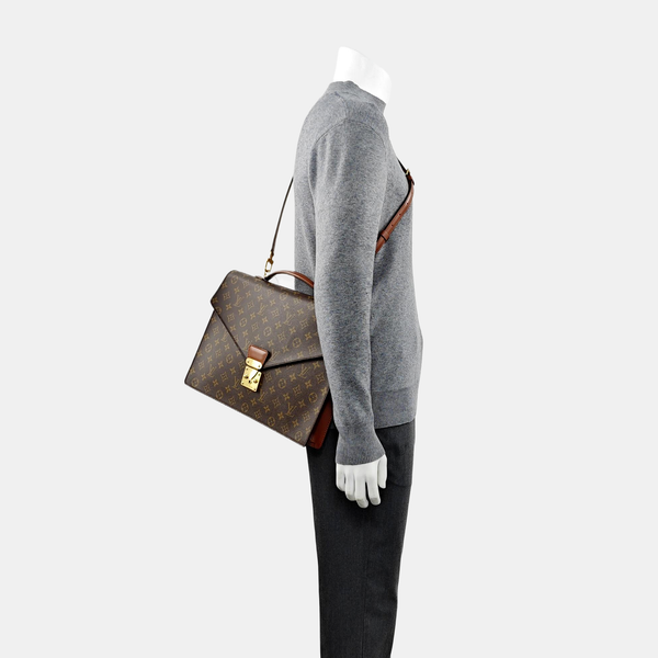 PORTE DOCUMENT Monogram Coated Canvas Brown