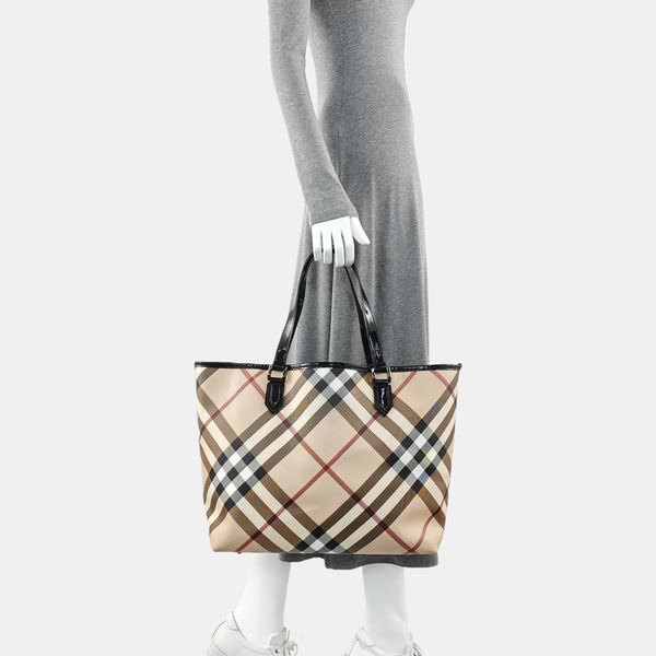 Coated Canvas Tote Bag Beige