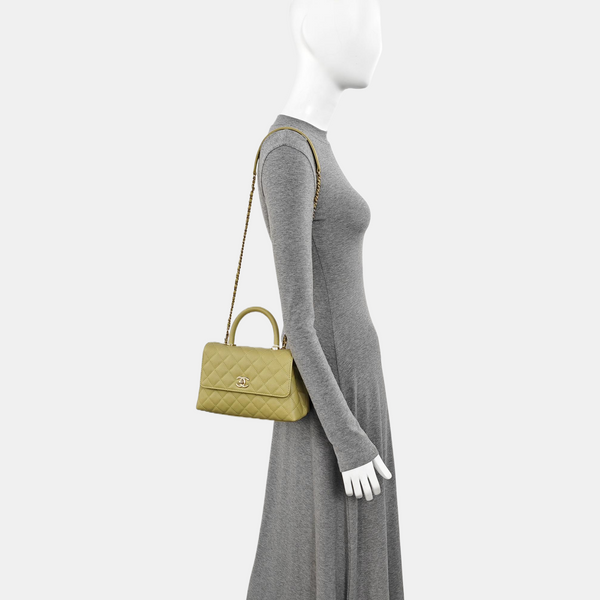 COCO HANDLE Small Grained Calfskin Green