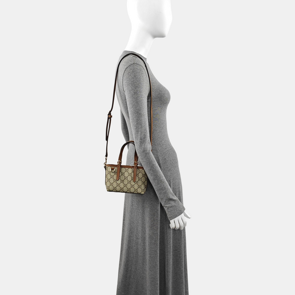 Monogram Coated Canvas Shoulder Bag Beige