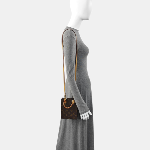 SAC PLAT Mini Monogram Coated Canvas Brown