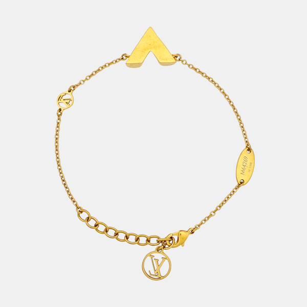 ESSENTIAL V GUILLOCHÉ Metal Gold Bracelet