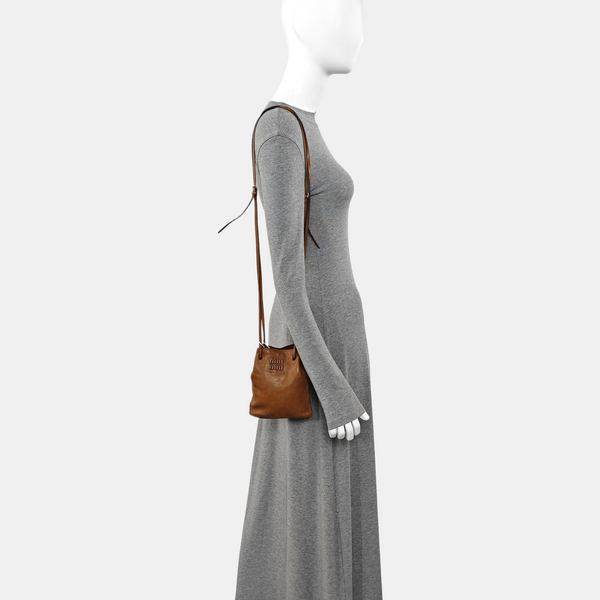 Lambskin Shoulder Bag Brown