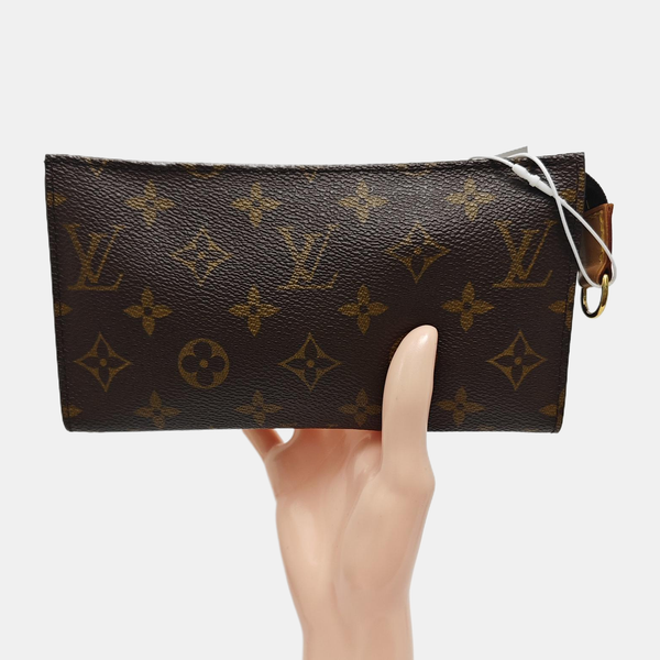 Monogram Coated Canvas Clutch Brown