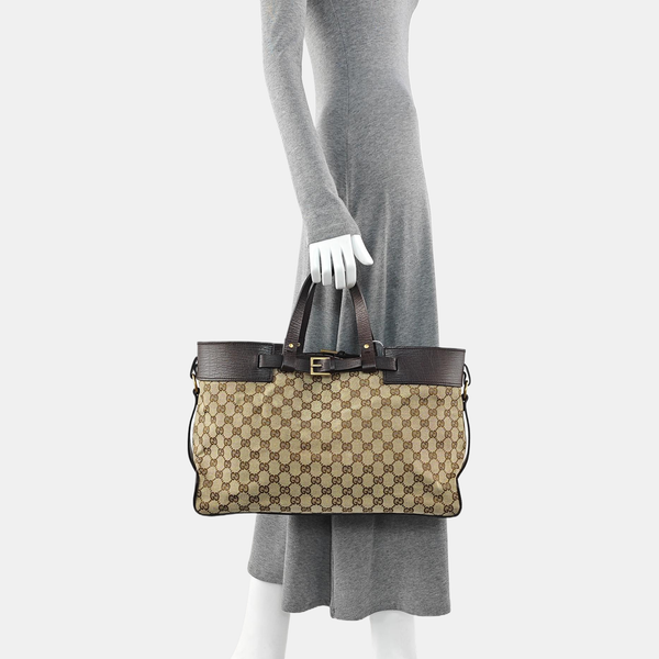 Monogram Canvas Tote Bag Brown