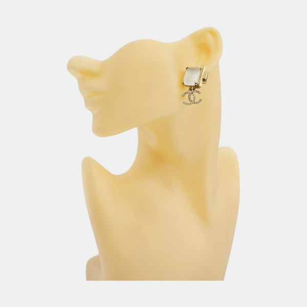 CC Logo Brass Gold Earrings