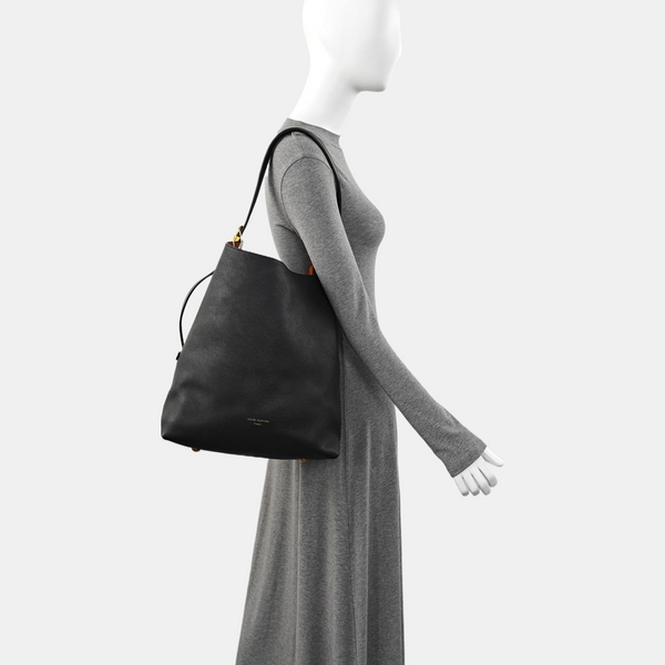 LOW KEY HOBO MM Monogram Calfskin Black