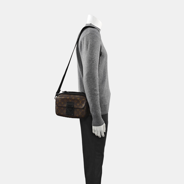 S LOCK Monogram Coated Canvas Brown