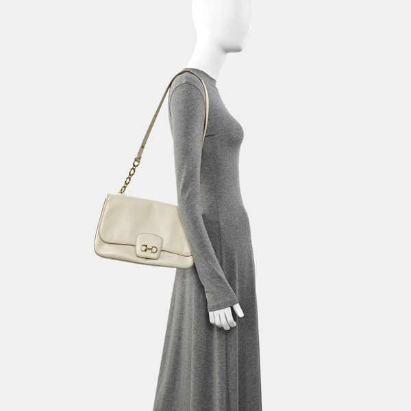 Calfskin Shoulder Bag White