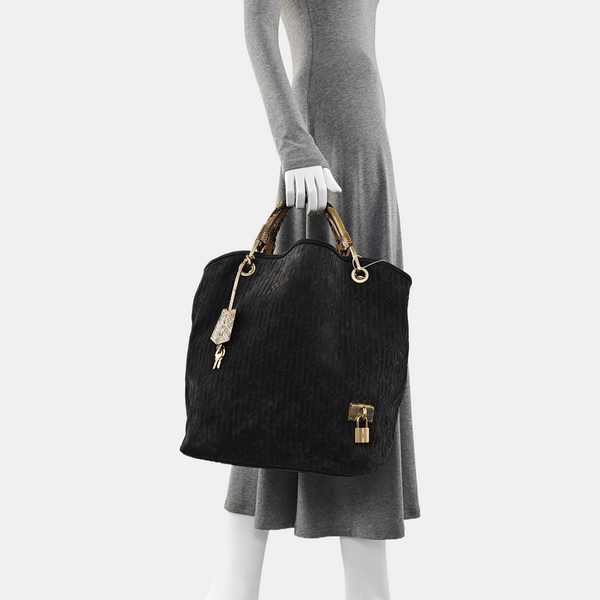 WHISPER GM Monogram Suede Black