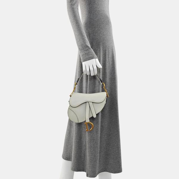 Saddle Mini Calfskin White