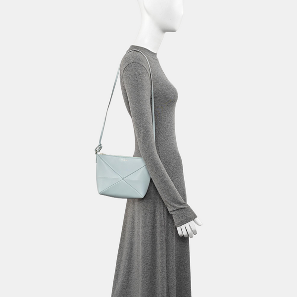 Puzzle Fold Mini Calfskin Blue