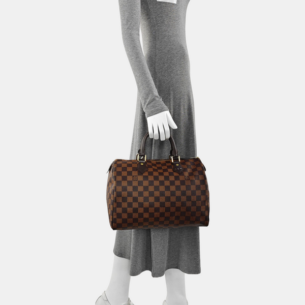 Authenticated pre-owned SPEEDY 30 Damier Ebene Coated Canvas Brown - Top Handle Bag at Looply