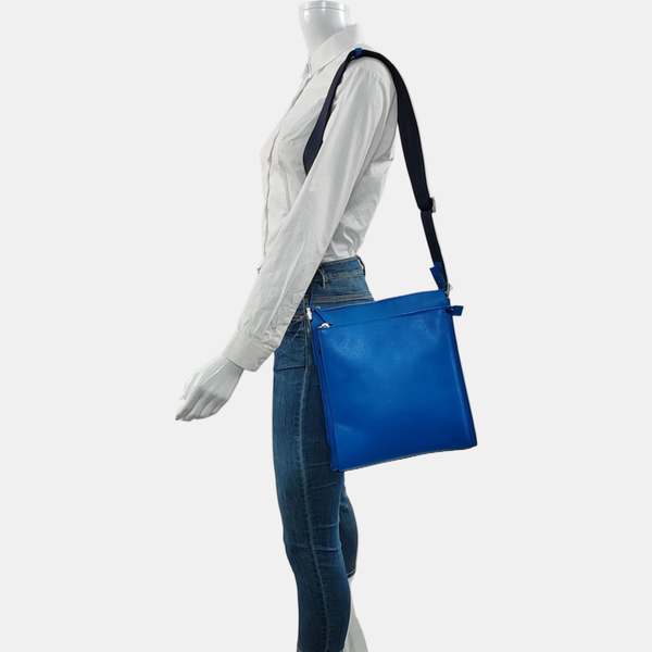 Leather Crossbody Bag Blue