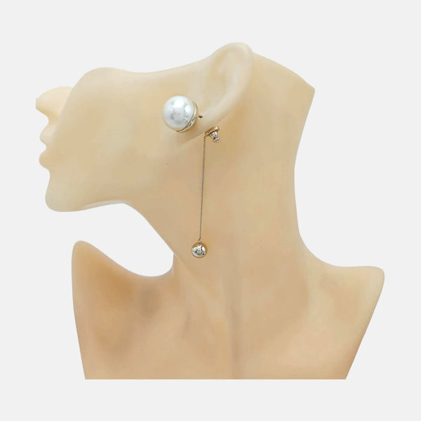 Dior Tribales Metal White Stud Earrings