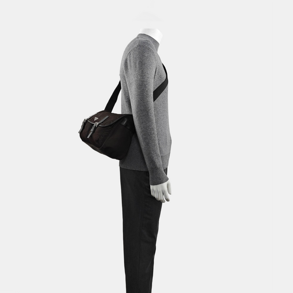 Nylon Shoulder Bag Brown