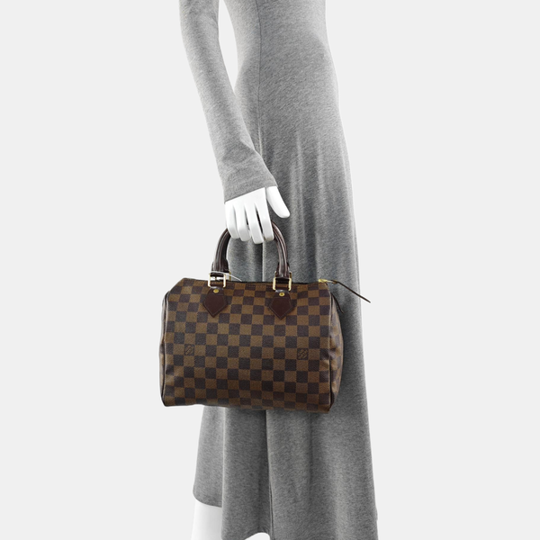 SPEEDY 25 Damier Ebene Coated Canvas Brown