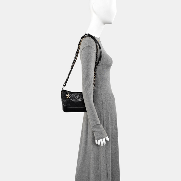 GABRIELLE Small Quilted Calfskin Black