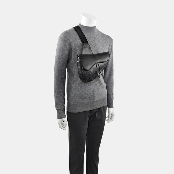 Saddle Medium Canvas Black