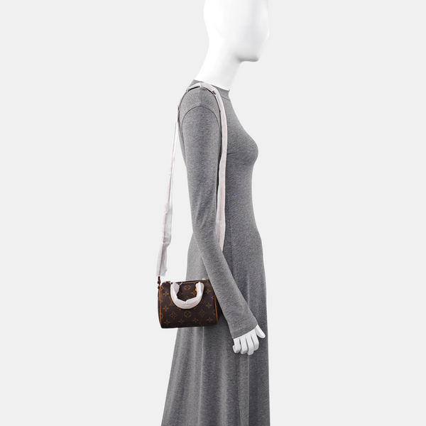 SPEEDY Nano Monogram Coated Canvas Brown
