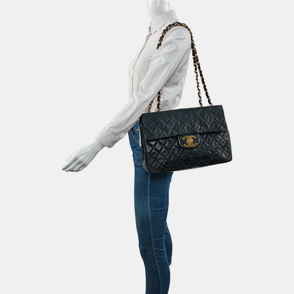 Maxi Quilted Calfskin Black