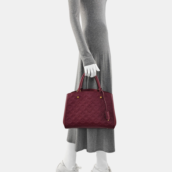 MONTAIGNE MM Monogram Calfskin Red