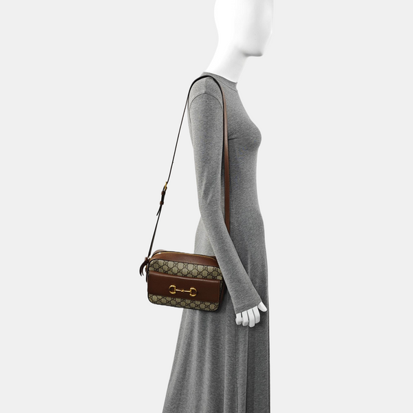 Horsebit 1955 Small Coated Canvas Beige