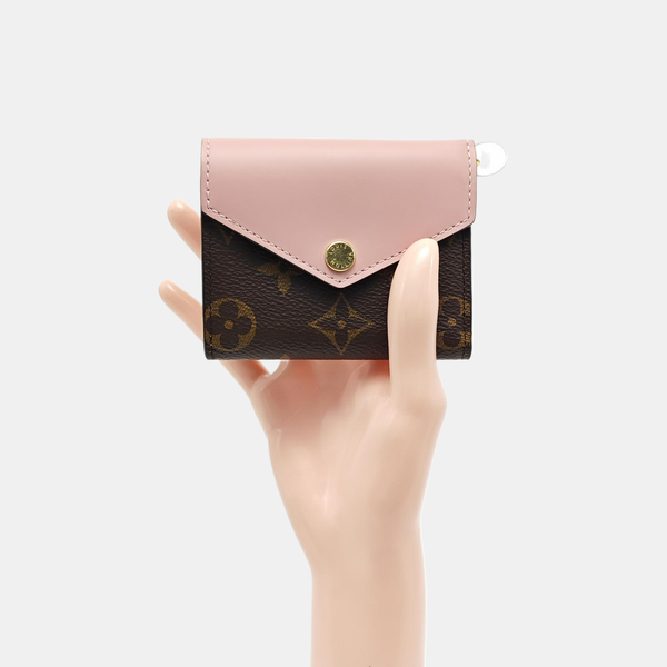ZOE Monogram Coated Canvas Pink Wallet
